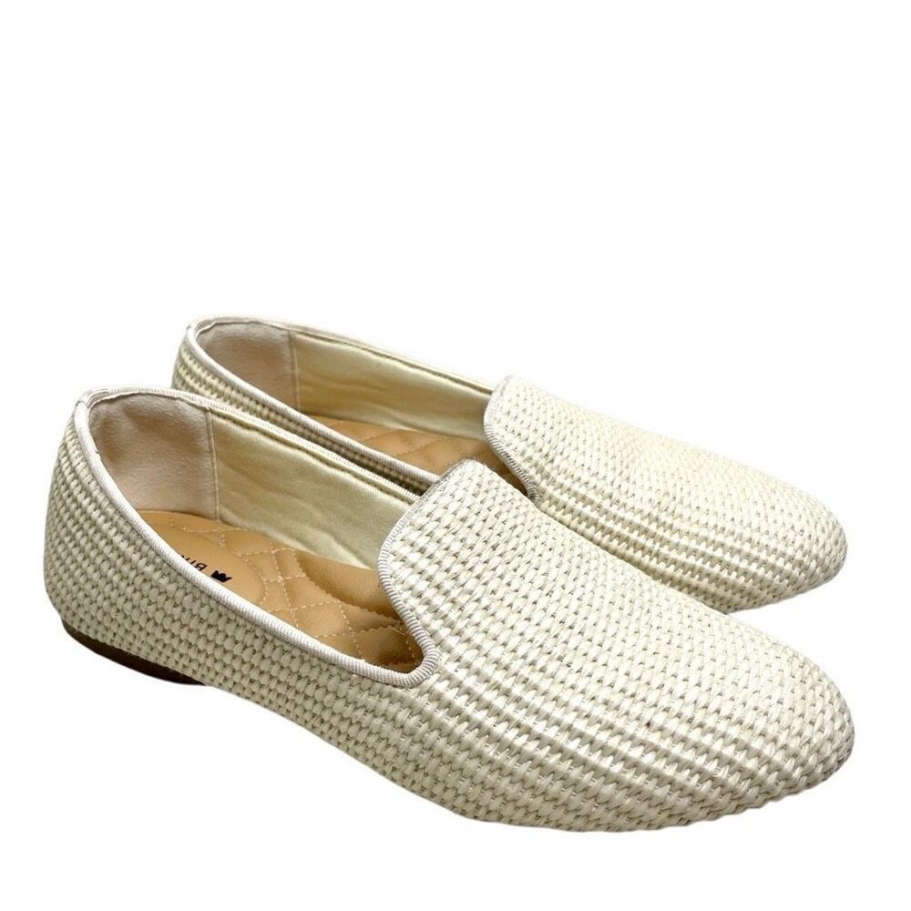 Birdies Starling Loafers Natural Beige White Size 7 Woven Slip On Woven Flat